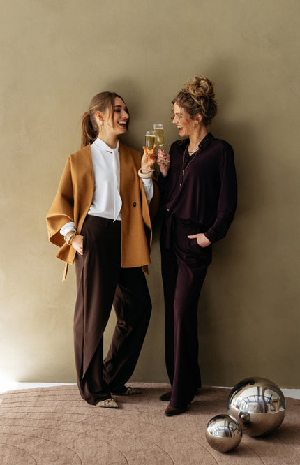 Broek Grace Deep Plum PA409