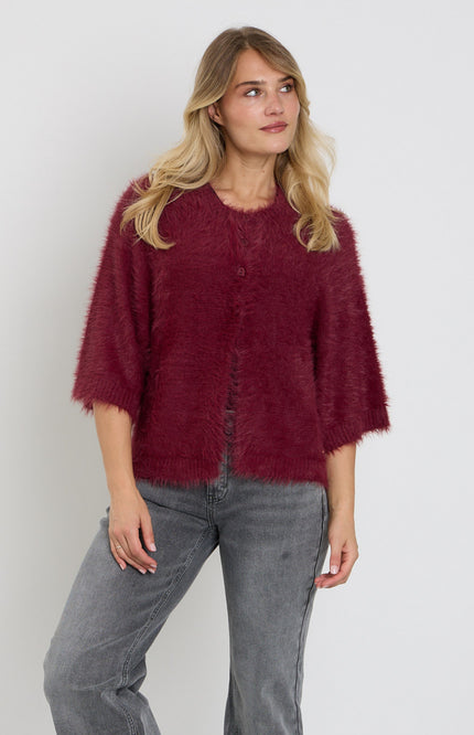 Vest Fuzzy Poncho Dark Berry SRB5034