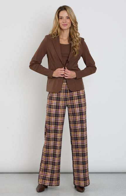 Travel Broek Heavy Check Print Winter Purple 202884