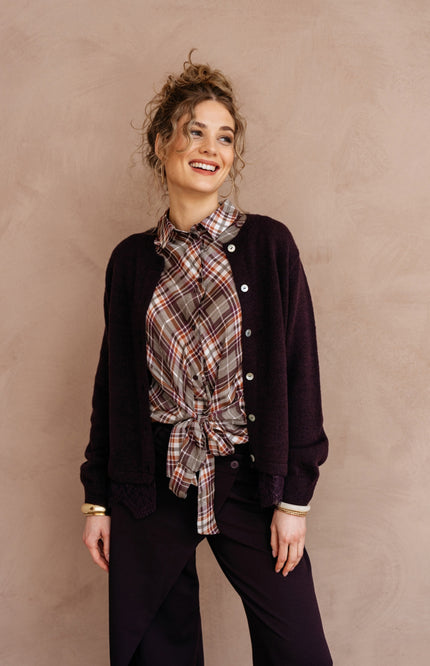 Broek Gabriella Deep Plum PA456