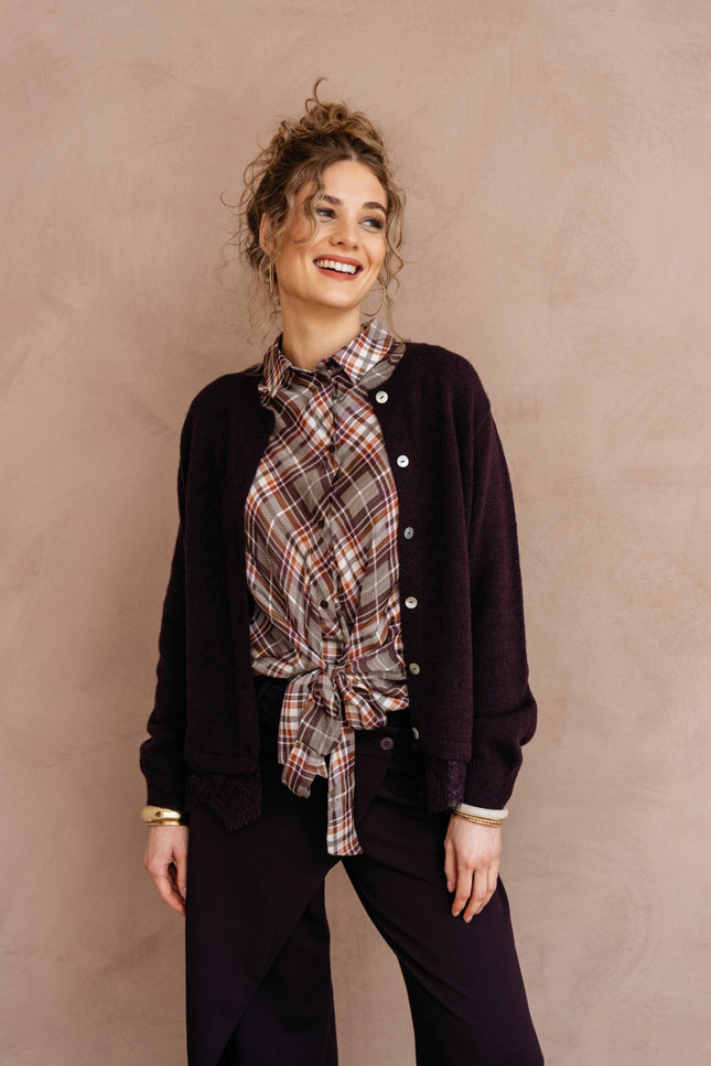 Broek Gabriella Deep Plum PA456