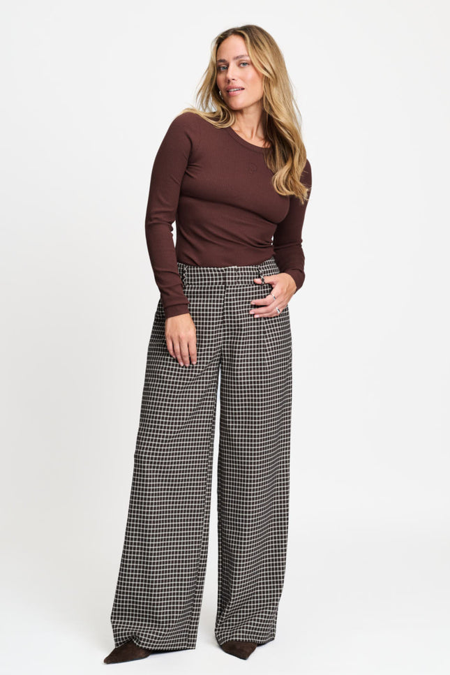 Broek Charlie Check Brown SP9759