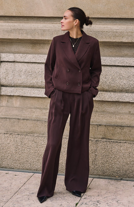 Broek Wide Leg Cacao F26.10502