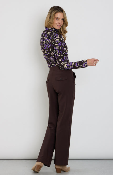 Bonded Travel Broek Flared Espresso 202631