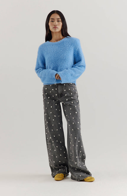 Harper & Yve Sweater Nina Azure Blue AW25W502 Stretchshop.nl