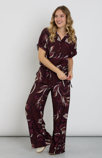 Broek Palazzo Blad Print Port 503642