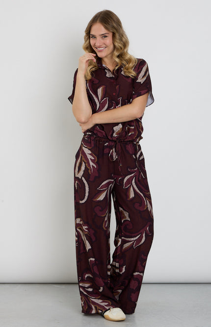 Broek Palazzo Blad Print Port 503642