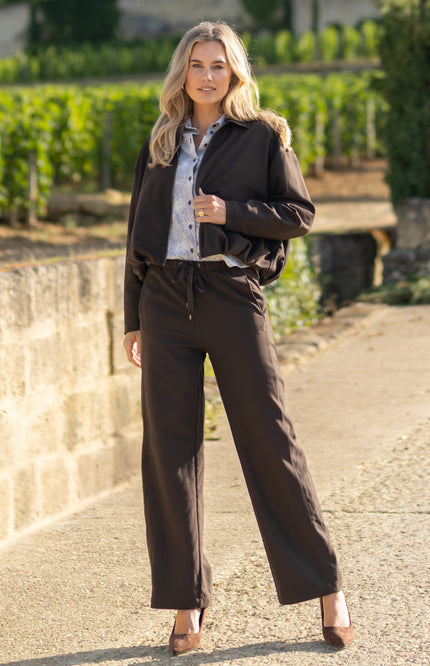 Broek Madison Dark Coffee Suede