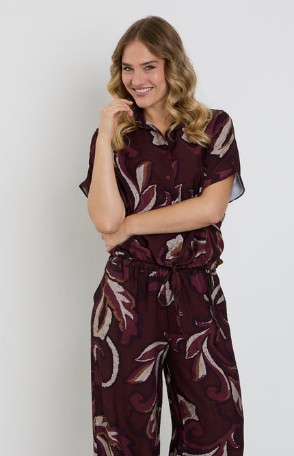 Blouse Strik Bladprint Port 503645