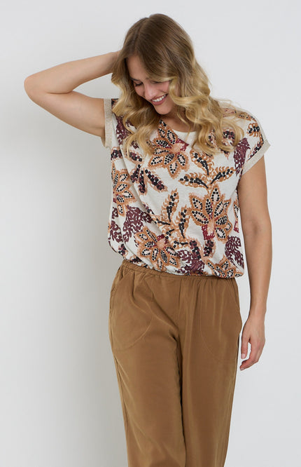 Blouse Bloemenprint Lurex Tape Port 156584