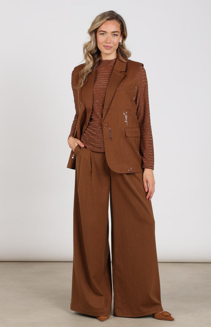 Gilet Chlo Paillet Espresso NKF08045