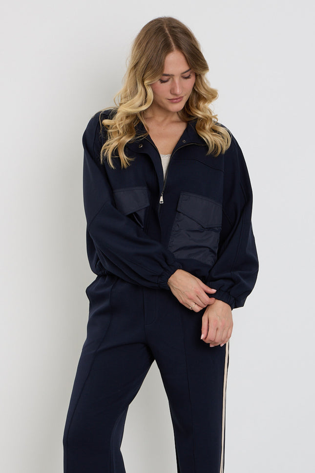 Jacket Met Rits & Zakjes Navy D500L