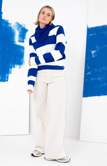 Trui Zelene White Blue Stripe