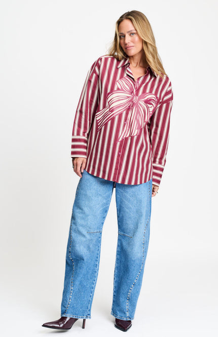 Blouse Beau Ribbon Red SP9738