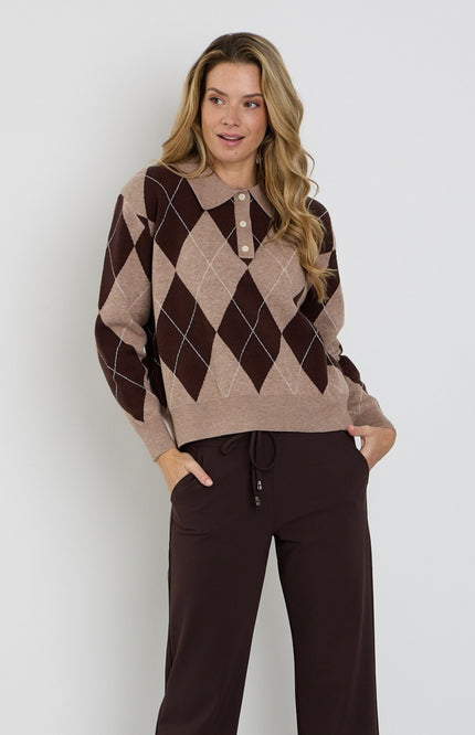 Trui Argyle Espresso 202916