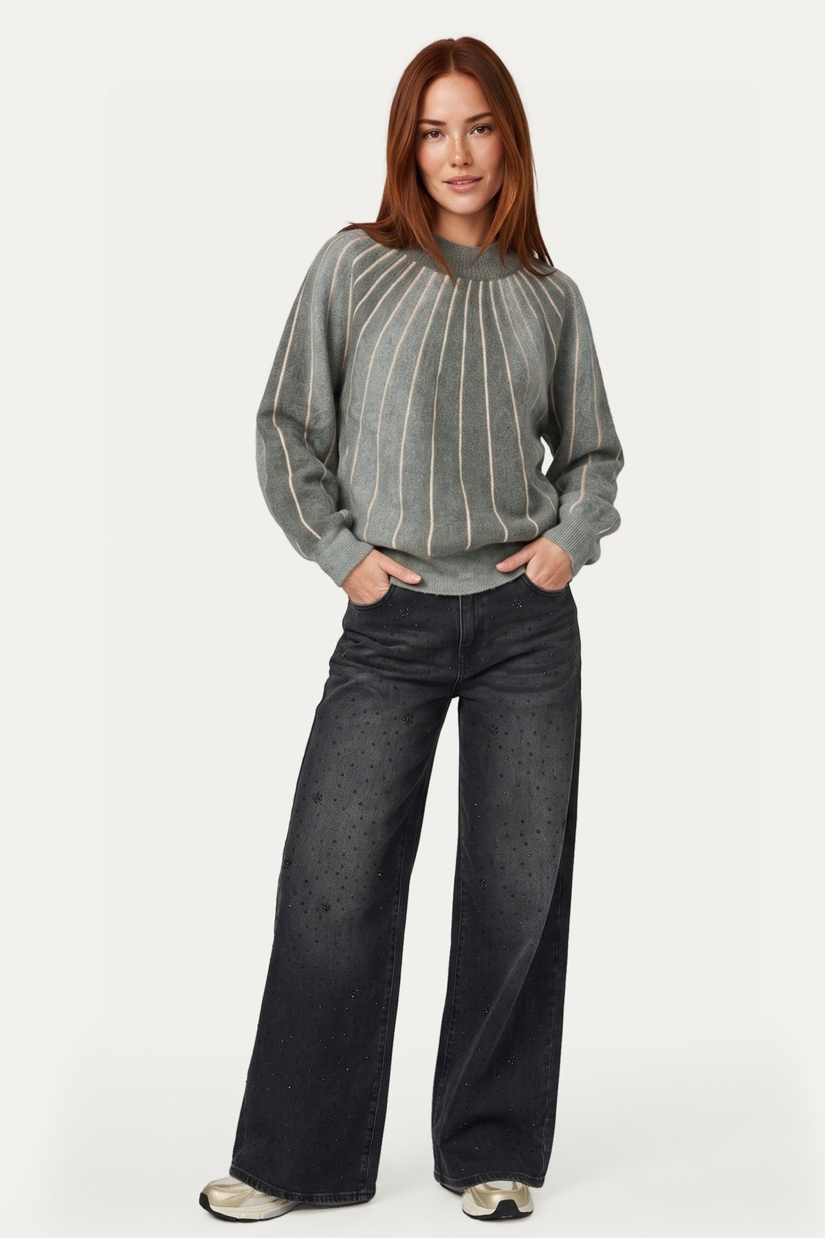 Groene gebreide top van G-maxx, Clementine Knit Cosy, met zachte textuur en comfortabele pasvorm.