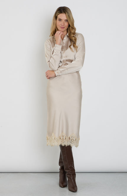 Rok Satin Lace Sand 202908