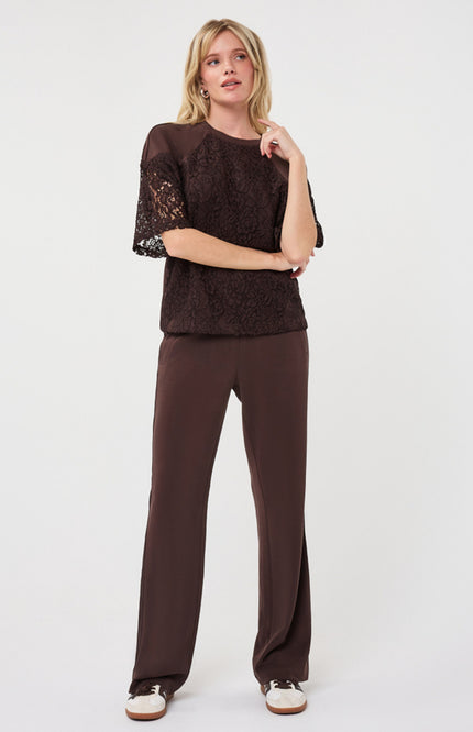 Sweater Modal Lace Cacao F26.05503