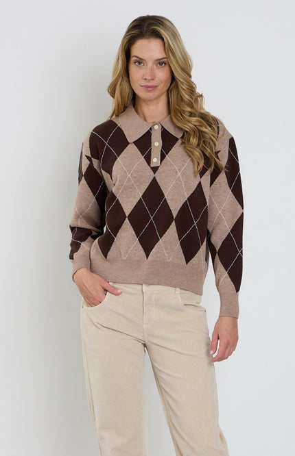 Trui Argyle Espresso 202916