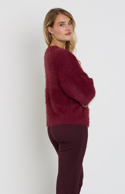 Vest Fuzzy Poncho Dark Berry SRB5034