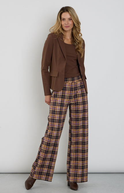 Travel Broek Heavy Check Print Winter Purple 202884