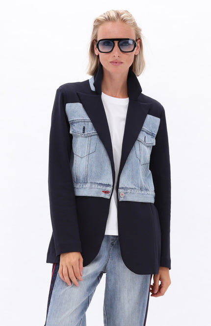 Blazer Met Jeans Navy D170L