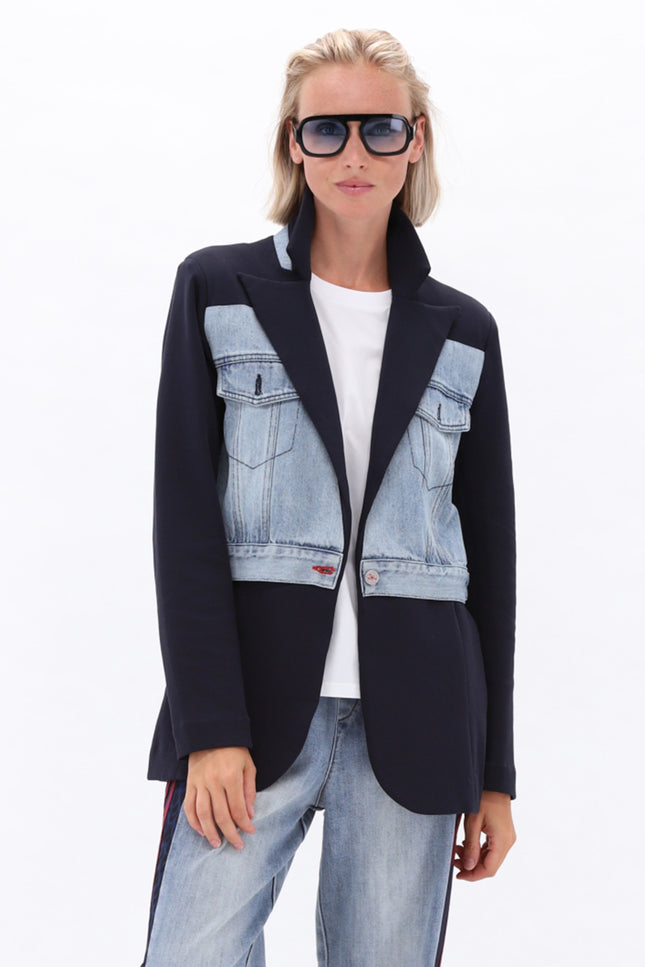 Blazer Met Jeans Navy D170L