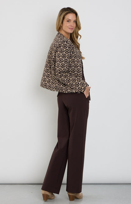 Bonded Travel Broek Flared Espresso 202631