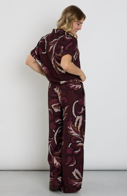 Broek Palazzo Blad Print Port 503642