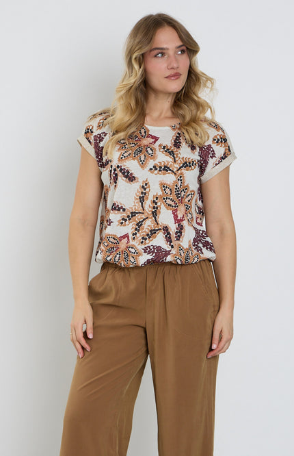 Blouse Bloemenprint Lurex Tape Port 156584