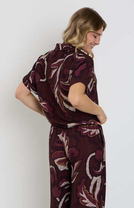 Blouse Strik Bladprint Port 503645
