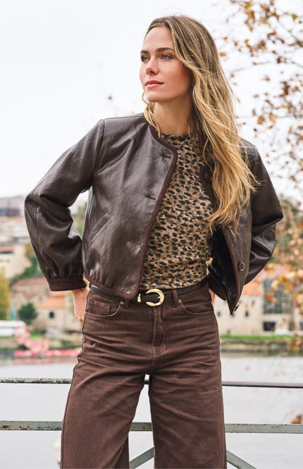 Jacket Short PU Crinkle Cacao F26.11512