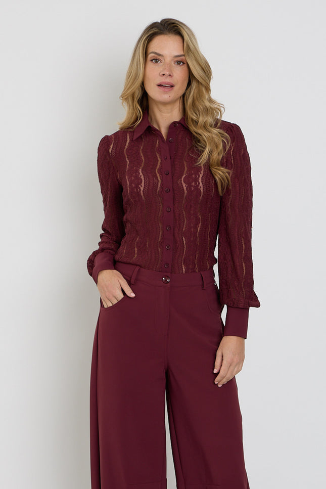 Travel Blouse Kant Burgundy 202352