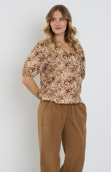 Blouse Bambi Print Camel 183626