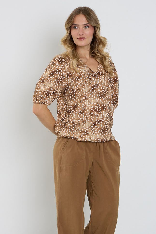 Blouse Bambi Print Camel 183626