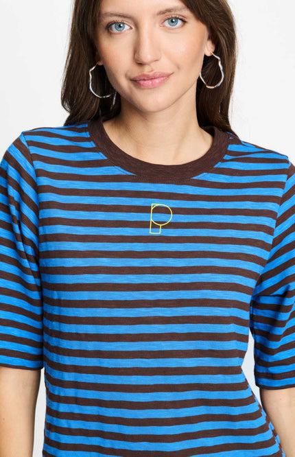 T-shirt Tyra Striped Brown Blue SP9718