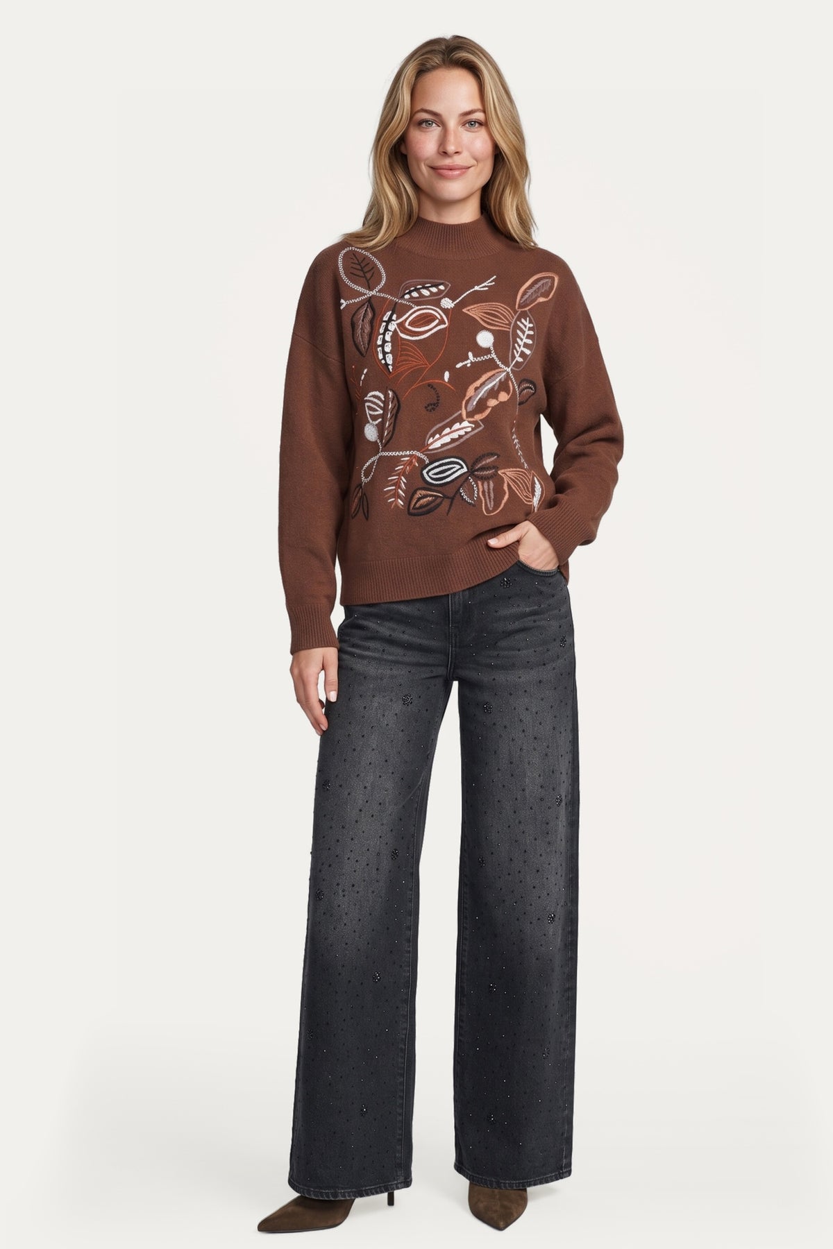G-maxx Top Poet Knit in cappuccino, comfortabel gebreid damestop met zachte textuur en stijlvolle uitstraling.