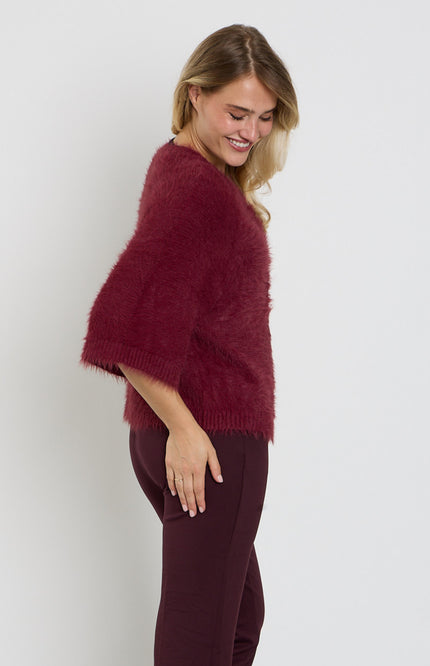 Vest Fuzzy Poncho Dark Berry SRB5034