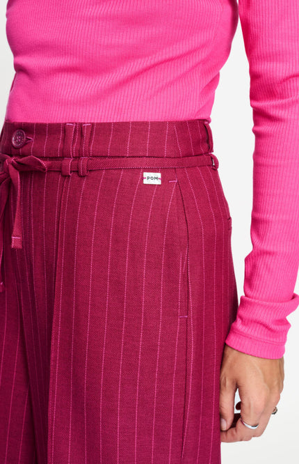 Broek Jess Striped Burgundy Red SP9756