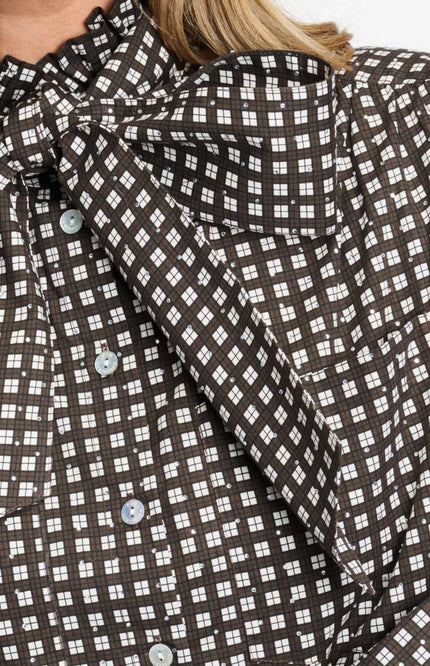 Blouse Noa Check Brown SP9732
