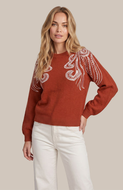 Sweater Lilean Knitting Burnt Henna
