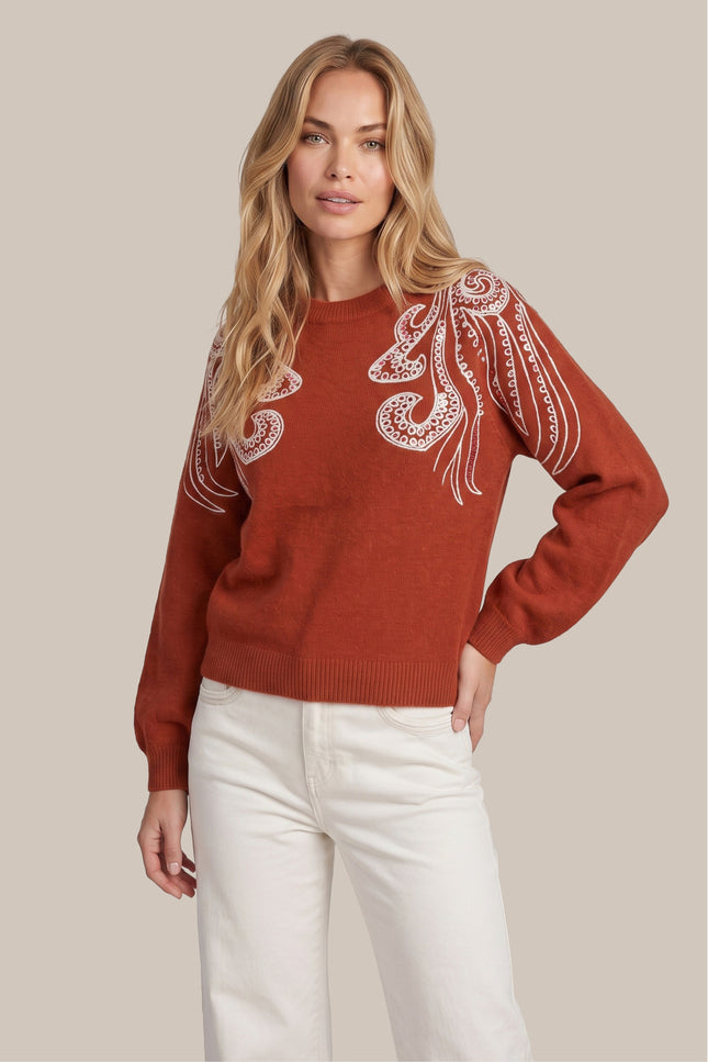 Sweater Lilean Knitting Burnt Henna