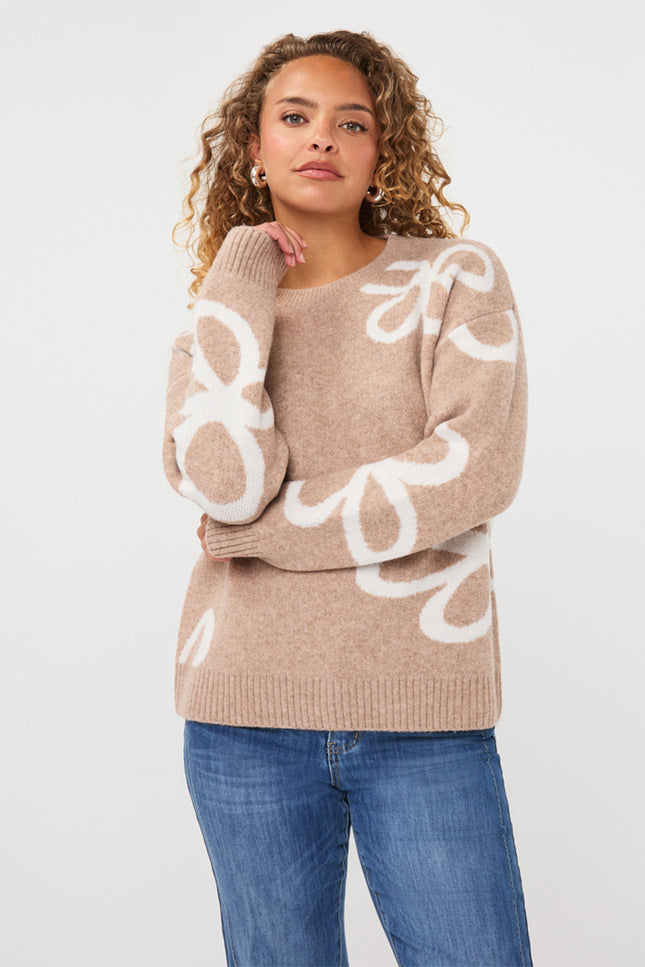 Sweater Intarsia Sand Melange F26.02505