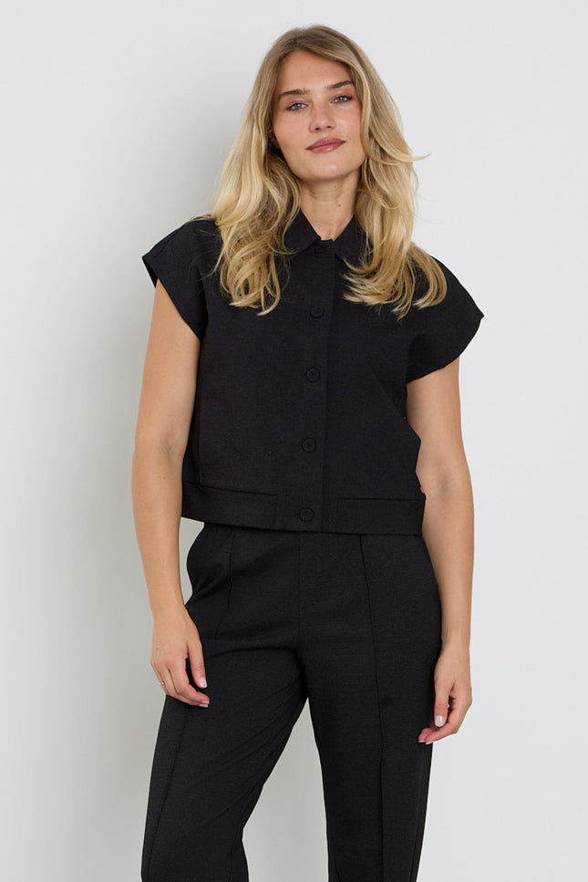 Bomber Sleeveless Fancy Punta Black SRB5127