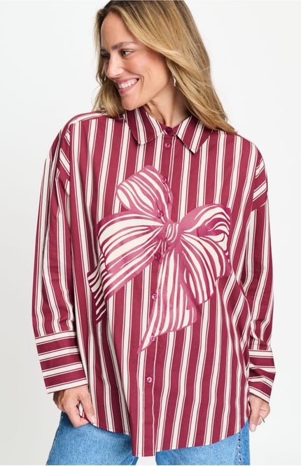 Blouse Beau Ribbon Red SP9738