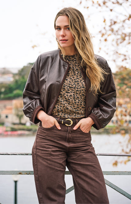 Jacket Short PU Crinkle Cacao F26.11512