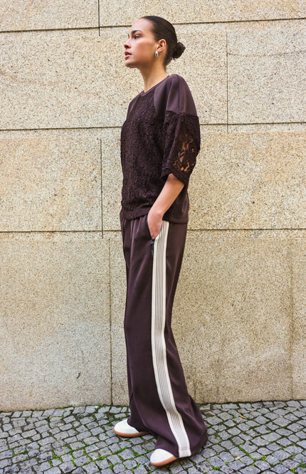 Sweater Modal Lace Cacao F26.05503