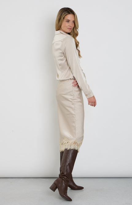 Rok Satin Lace Sand 202908