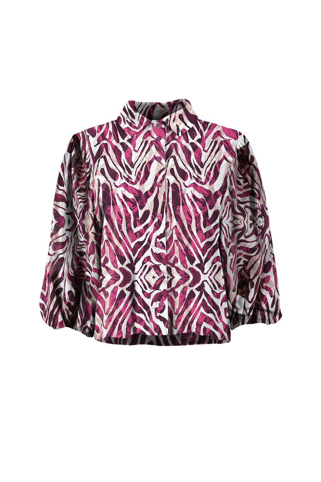 Travel Blouse Larix Zebra Plum