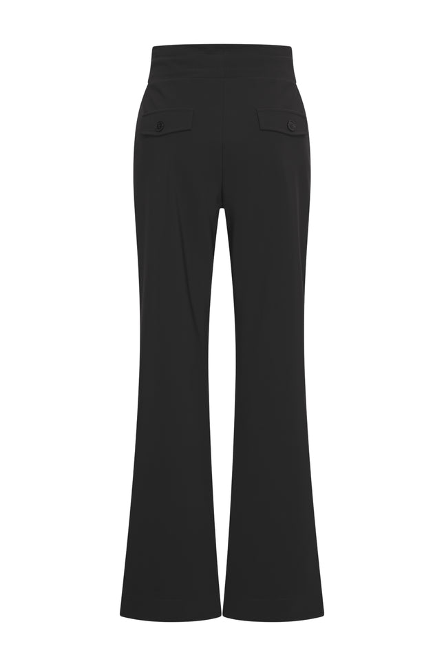 Mi Piace Bonded Travel Broek Flared Black 202631 Stretchshop.nl